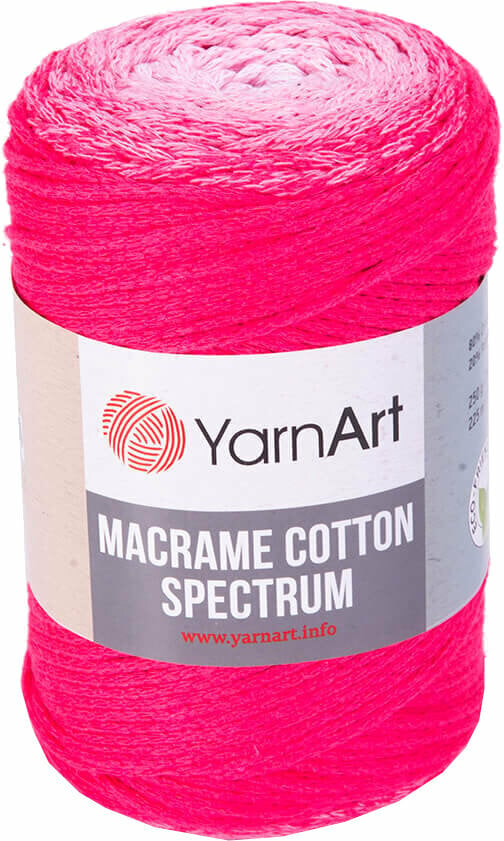 Cord Yarn Art Macrame Cotton Spectrum 1311 Pink White