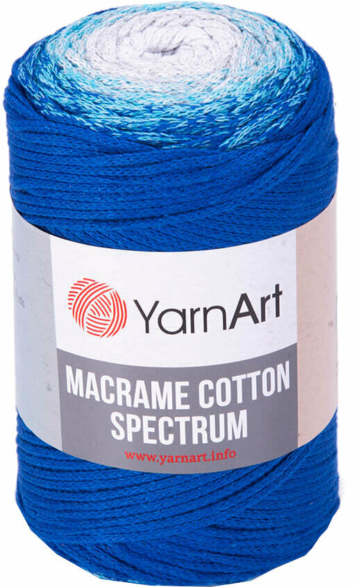 Snor Yarn Art Macrame Cotton Spectrum 225 m 1312 White Blue Snor