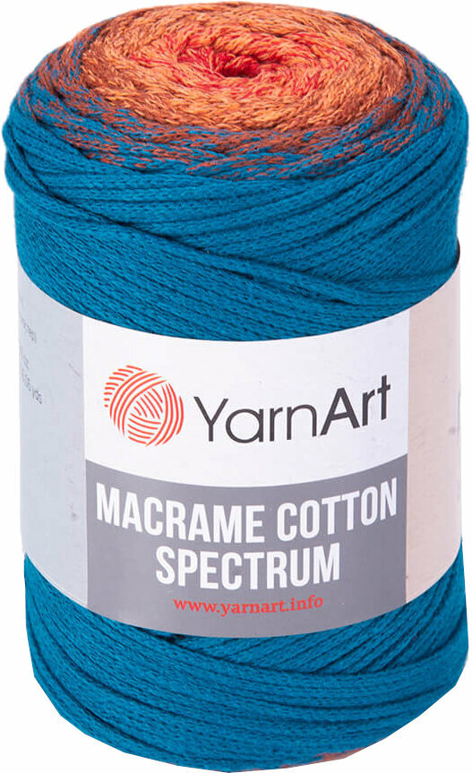 Cord Yarn Art Macrame Cotton Spectrum 1317 Orange Blue