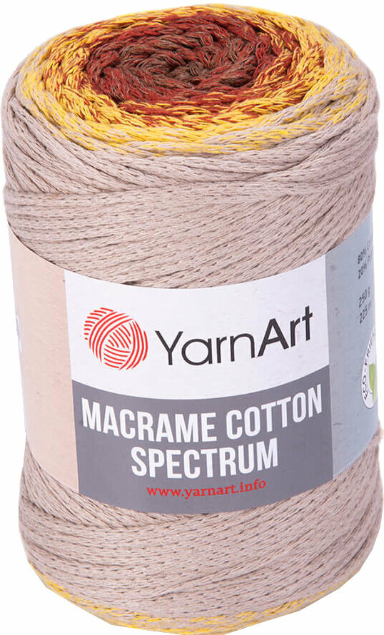 Corda  Yarn Art Macrame Cotton Spectrum 1325 Beige Orange