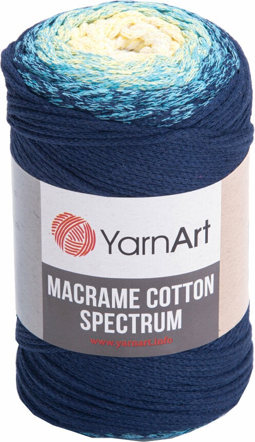 Snor Yarn Art Macrame Cotton Spectrum Snor 1328 Blue Yellow