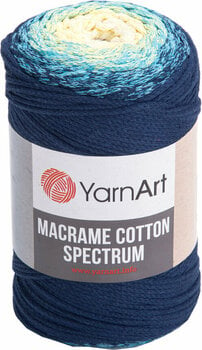 Cord Yarn Art Macrame Cotton Spectrum 1328 Blue Yellow - 1
