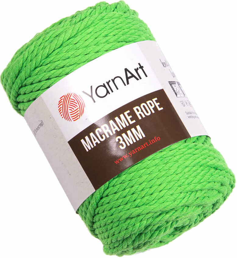 Cord Yarn Art Macrame Rope 3 mm 3 mm 802 Neon Green