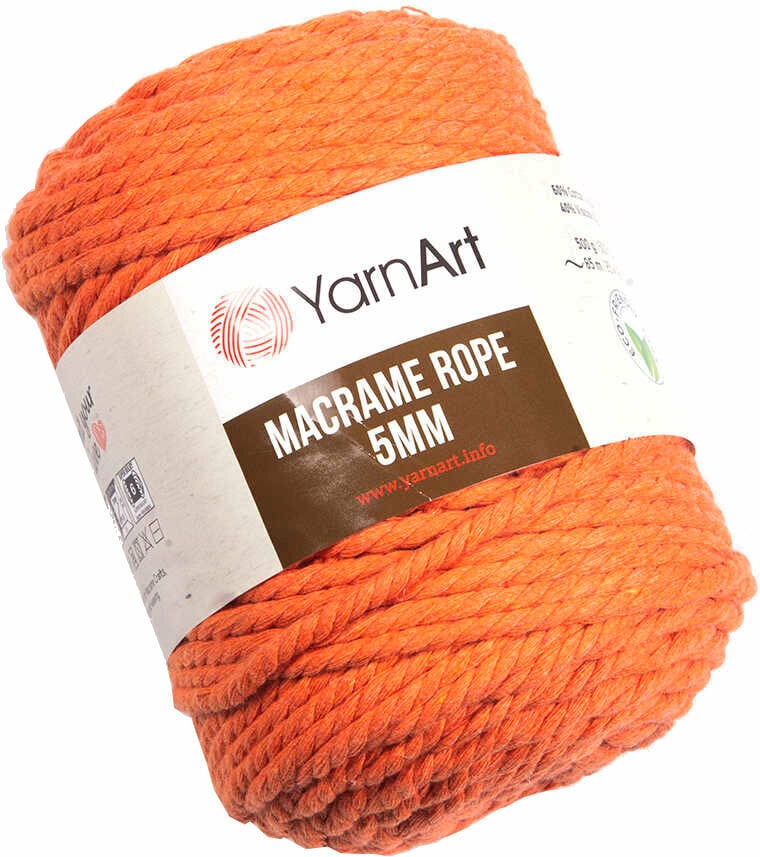 Sladd Yarn Art Macrame Rope 5 mm 5 mm 770 Light Orange