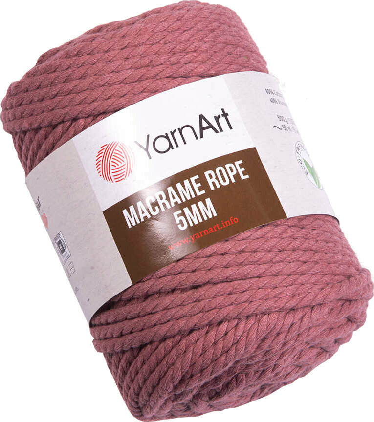 Cord Yarn Art Macrame Rope 5 mm 5 mm 792 Dusty Rose