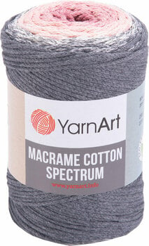 Cord Yarn Art Macrame Cotton Spectrum 1306 Pink Grey - 1