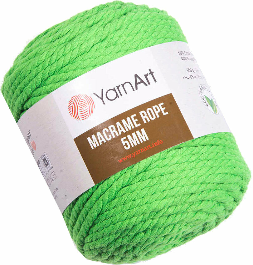 юта Yarn Art Macrame Rope 5 mm 5 mm 802 Neon Green