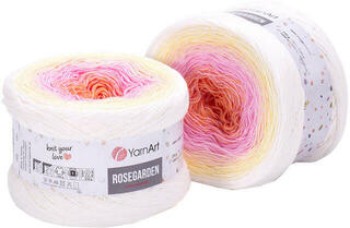 Fios para tricotar Yarn Art Rose Garden 302 White Pink Fios para tricotar