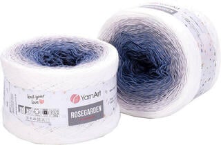 Strickgarn Yarn Art Rose Garden 306 White Grey Strickgarn