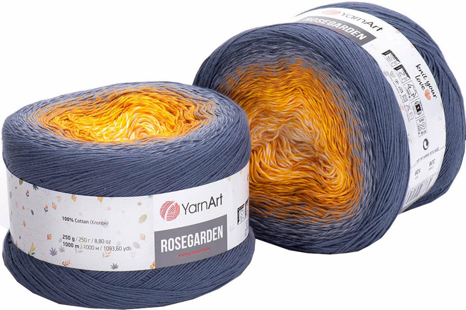 Fil à tricoter Yarn Art Rose Garden 326 Orange Grey