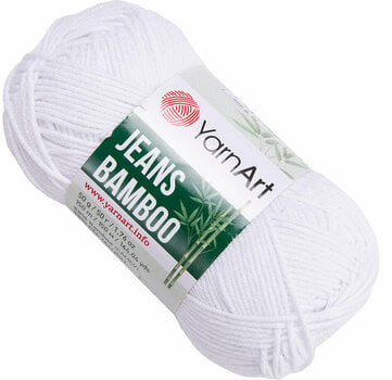 Przędza dziewiarska Yarn Art Jeans Bamboo 101 White - 1
