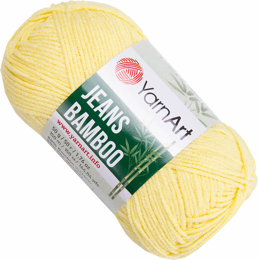 Knitting Yarn Yarn Art Jeans Bamboo 104 Yellow Knitting Yarn