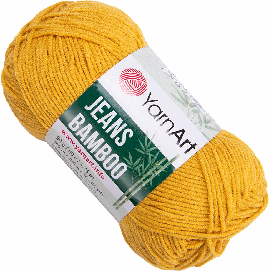 Fios para tricotar Yarn Art Jeans Bamboo 107 Dark Yellow