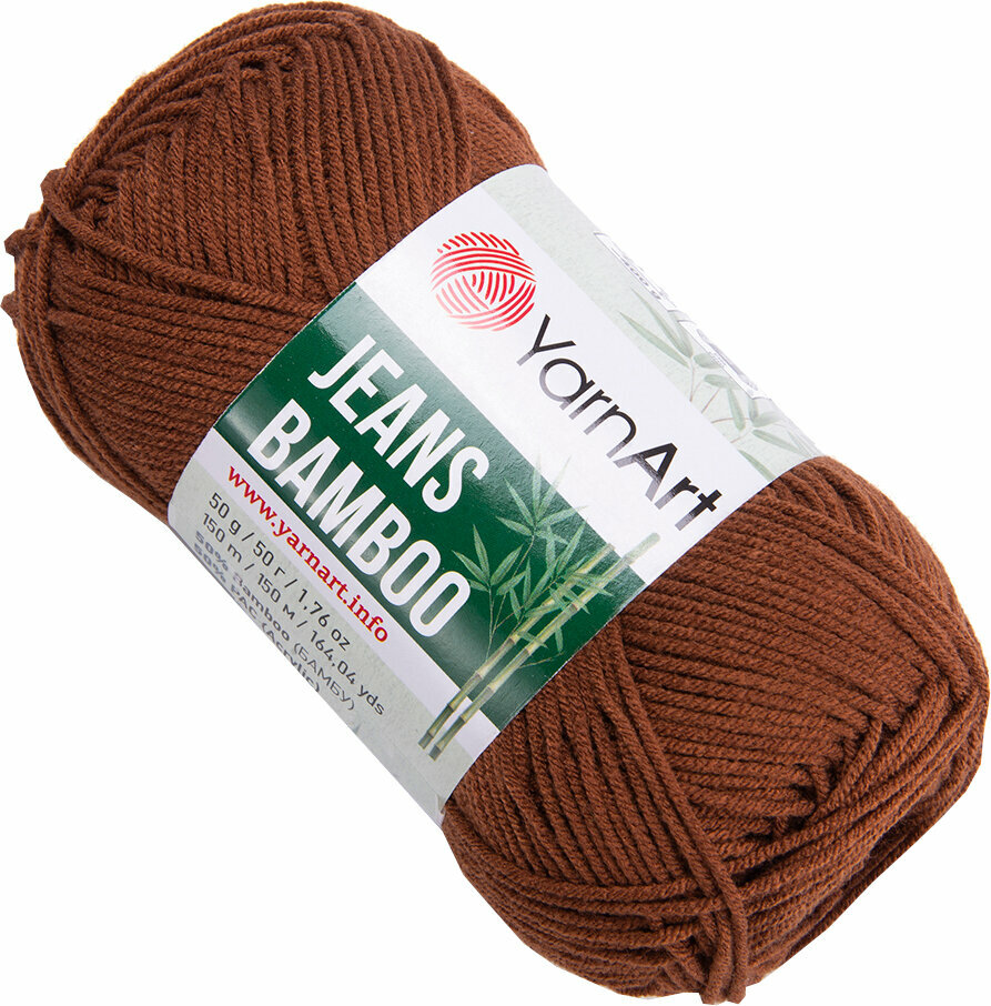 Fios para tricotar Yarn Art Jeans Bamboo 133 Reddish Brown Fios para tricotar