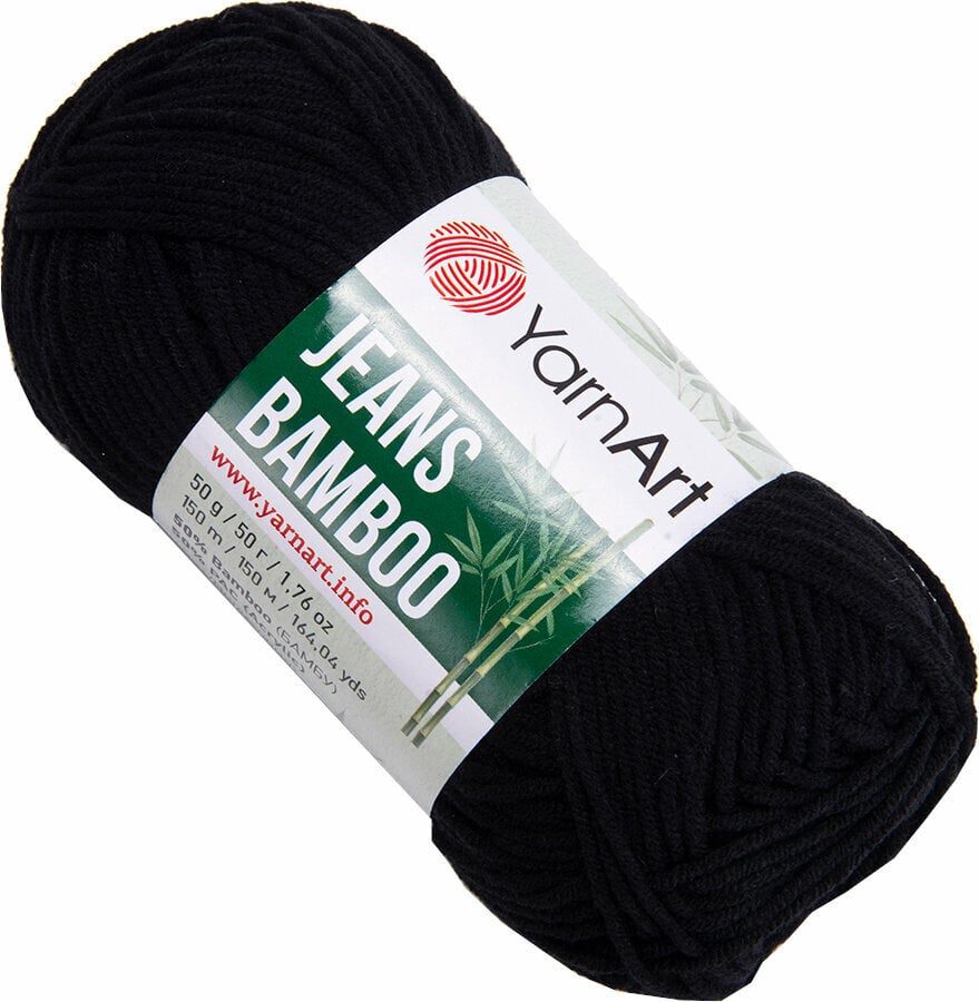 Fios para tricotar Yarn Art Jeans Bamboo 135 Black Fios para tricotar