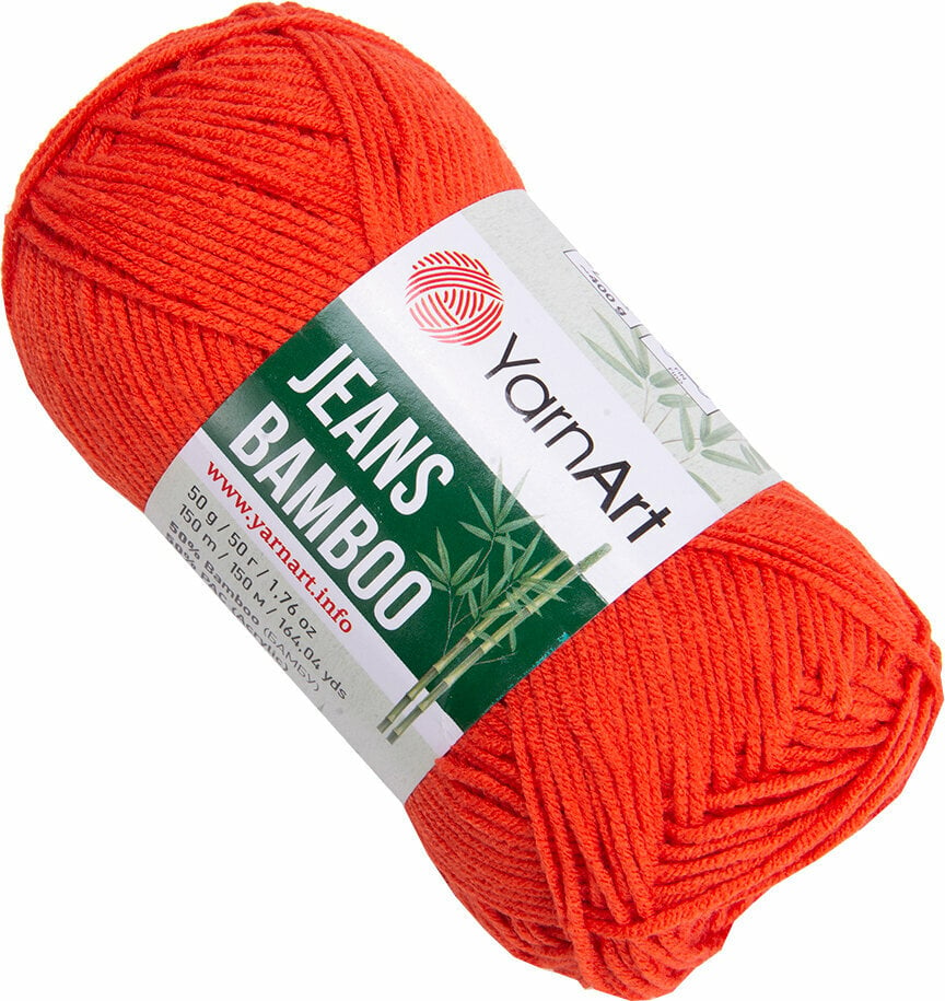 Плетива прежда Yarn Art Jeans Bamboo 141 Reddish Orange Плетива прежда