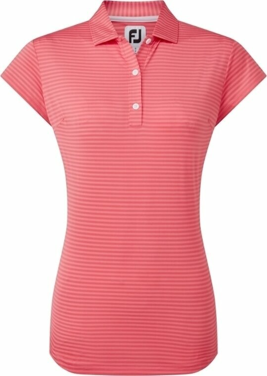 Camiseta polo Footjoy Tonal Stripe Lisle Bright Coral XS
