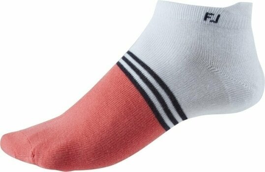 Socken Footjoy Lightweight Roll-Tab Socken White/Coral S - 1