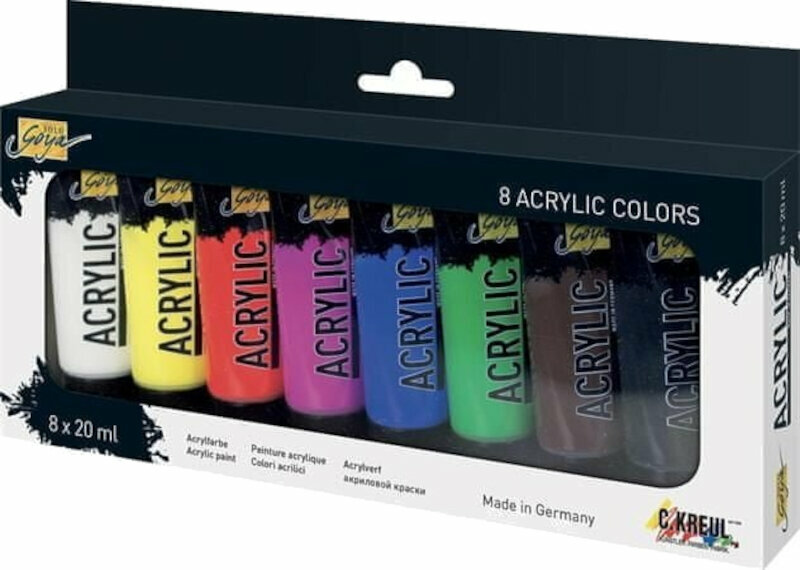 Colore acrilico Kreul Solo Goya Set di colori acrilici 8 x 20 ml