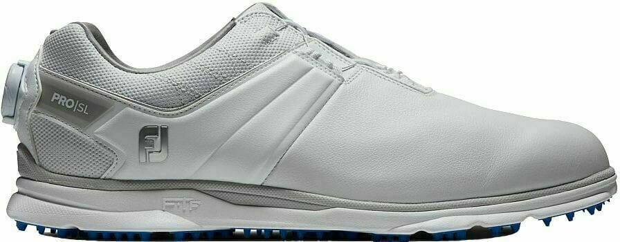 Chaussures de golf pour hommes Footjoy Pro SL BOA White/Grey 44,5