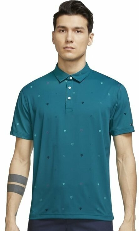 Облекло > Ризи за поло Nike Dri-Fit Player Printed Mens Polo Shirt Bright Spruce/Brushed Silver XL