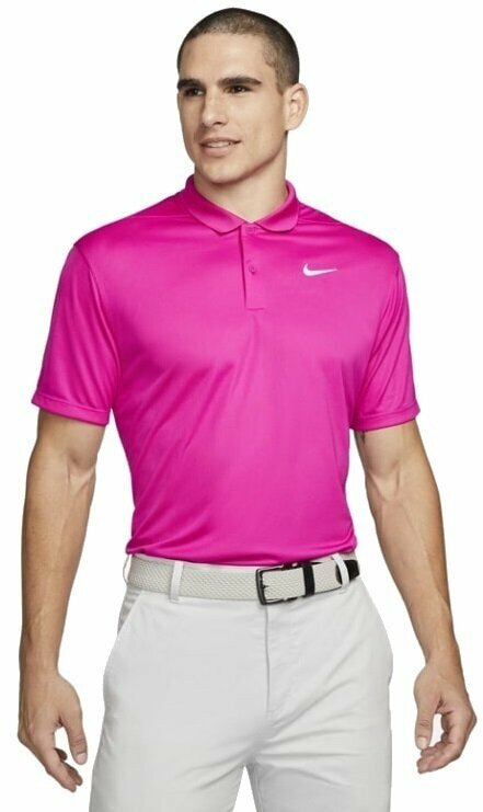 Nike Dri Fit Victory Mens Golf Pink White M Polo Shirt Muziker