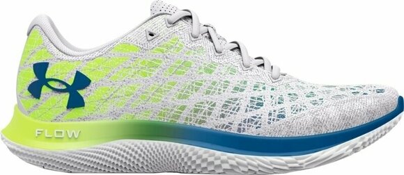 Utcai futócipők Under Armour Men's UA Flow Velociti Wind 2 Running Shoes White/High-Vis Yellow/Cruise Blue 42 Utcai futócipők - 1