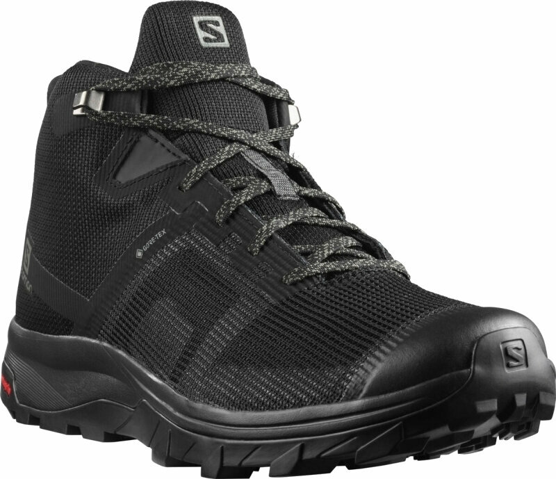 Pantofi trekking de bărbați Salomon Outline Prism Mid GTX Black/Black/Castor Gray 41 1/3 Pantofi trekking de bărbați
