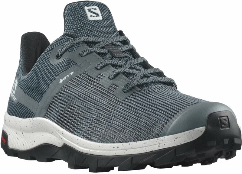 Mens Outdoor Shoes Salomon Outline Prism GTX Stormy Weather/White/Black 42 2/3 Mens Outdoor Shoes