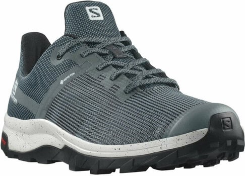 Mens Outdoor Shoes Salomon Outline Prism GTX Stormy Weather/White/Black 42 2/3 Mens Outdoor Shoes - 1