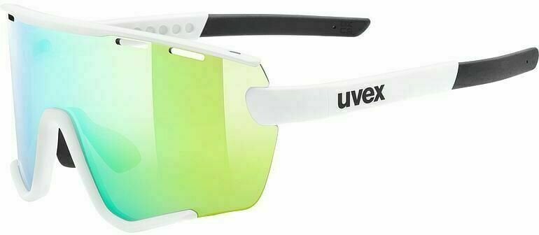 Lunettes vélo UVEX Sportstyle 236 Set White Mat/Green Mirrored Lunettes vélo