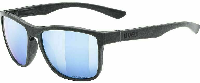 Lifestyle-bril UVEX LGL Ocean 2 P Black Mat/Mirror Blue Lifestyle-bril