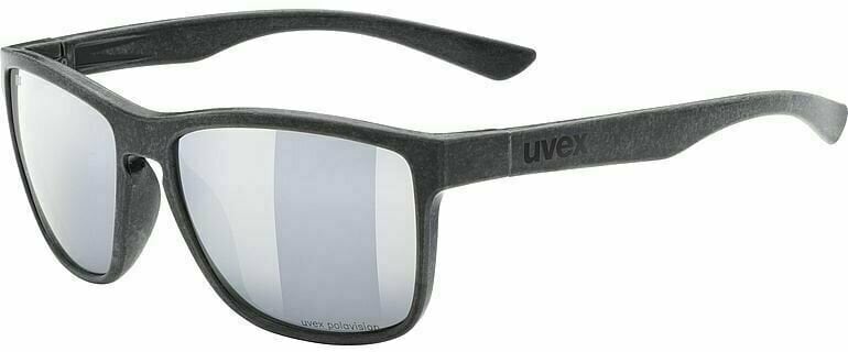 Lifestyle-bril UVEX LGL Ocean 2 P Black Mat/Mirror  Silver Lifestyle-bril