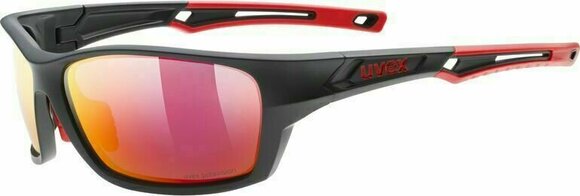 Fietsbril UVEX Sportstyle 232 Polarized Black Mat Red/Mirror Red Fietsbril - 1