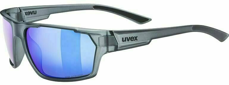 Kerékpáros szemüveg UVEX Sportstyle 233 Polarized Smoke Mat/Litemirror Blue Kerékpáros szemüveg