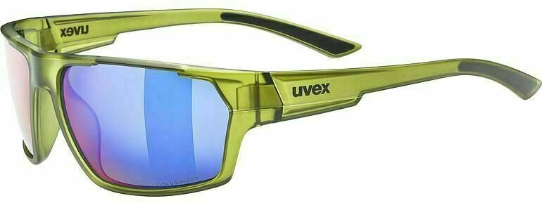 Óculos de ciclismo UVEX Sportstyle 233 Polarized Green Mat/Litemirror Blue Óculos de ciclismo