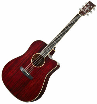 Dreadnought elektro-akoestische gitaar Tanglewood TW5 E R Red Gloss - 1