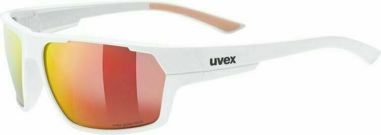 Cykelbriller UVEX Sportstyle 233 Polarized White Mat/Litemirror Red Cykelbriller