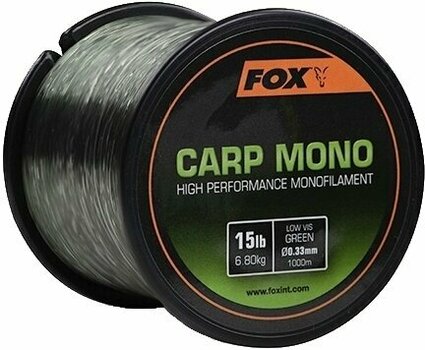 Vlasec, šňůra Fox Carp Mono Low Vis Green 0,33 mm 15 lbs-6,8 kg 1000 m - 1