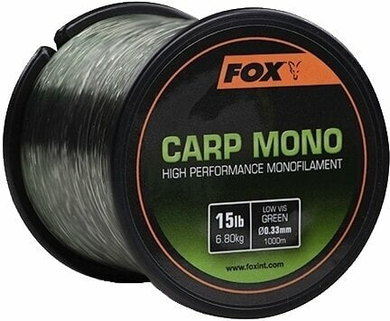 Linha de pesca Fox Carp Mono Low Vis Green 0,38 mm 20 lbs-9,0 kg 850 m Linha