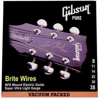 Cordes pour guitares électriques Gibson Brite Wires Electric 008-038 - 1