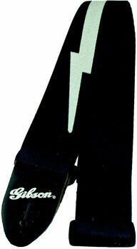 Tekstylne gitarowe pasy Gibson Lightning Bolt Style 2" Safety Strap - Jet Black - 1