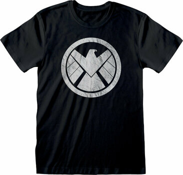 T-shirt Avengers Shiled Logo Distressed Black 2XL T-shirt - 1