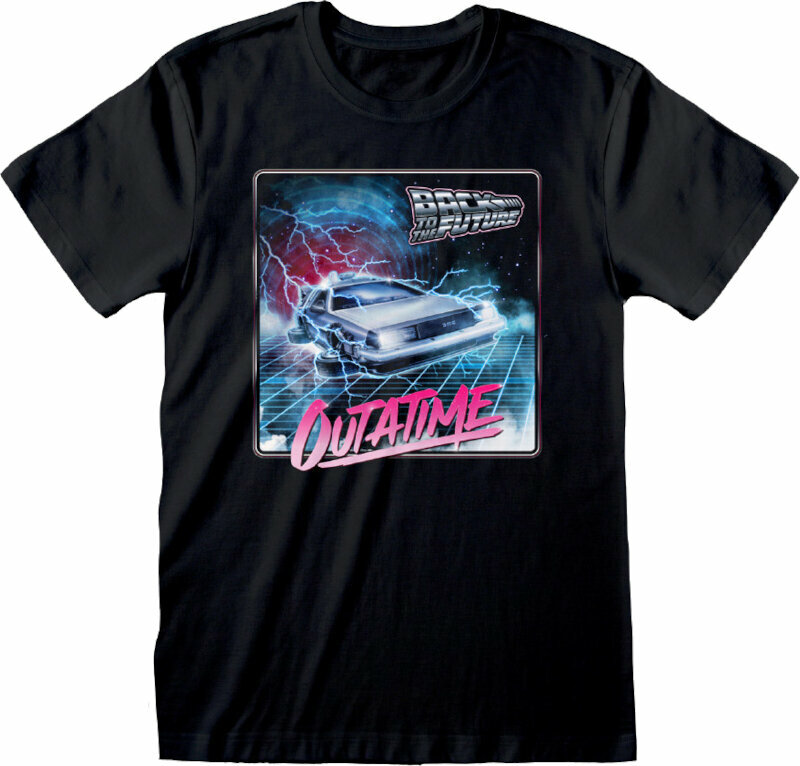T-shirt Back To The Future T-shirt Outa Time Neon Black M