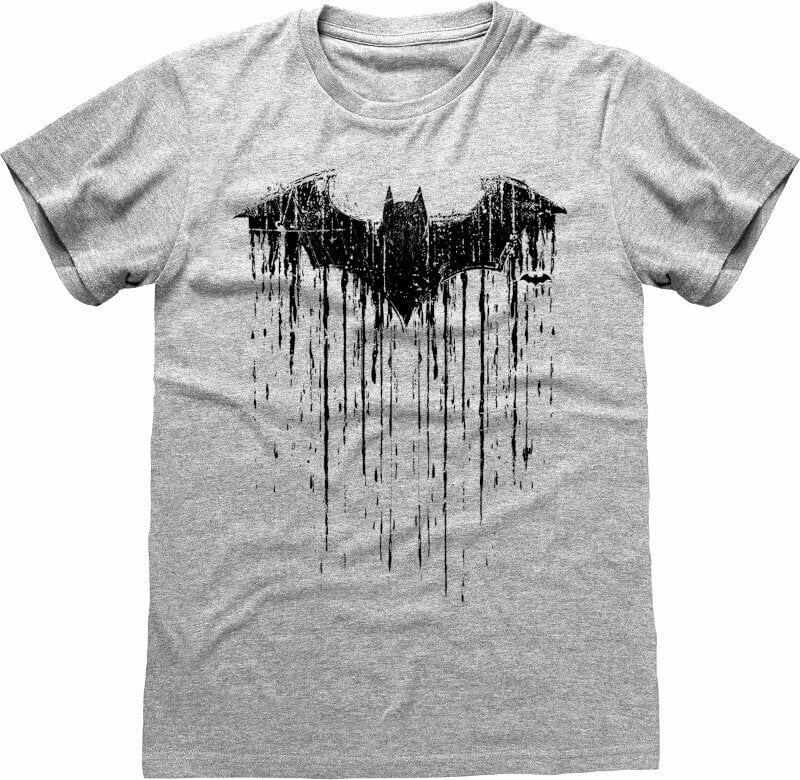 T-Shirt Batman Dripping Logo Heather Grey L T-Shirt