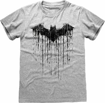 T-Shirt Batman Dripping Logo Heather Grey L T-Shirt - 1