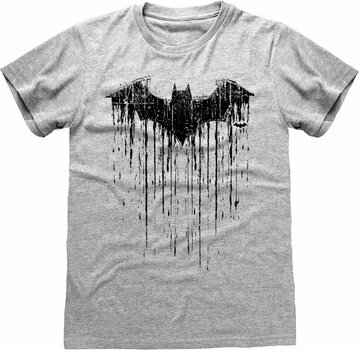 Camiseta de manga corta Batman Dripping Logo Heather Grey 2XL Camiseta de manga corta - 1