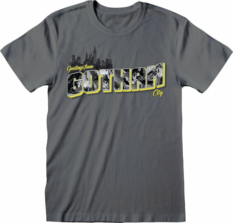 T-Shirt Batman T-Shirt Greeting From Gotham City Unisex Charcoal S