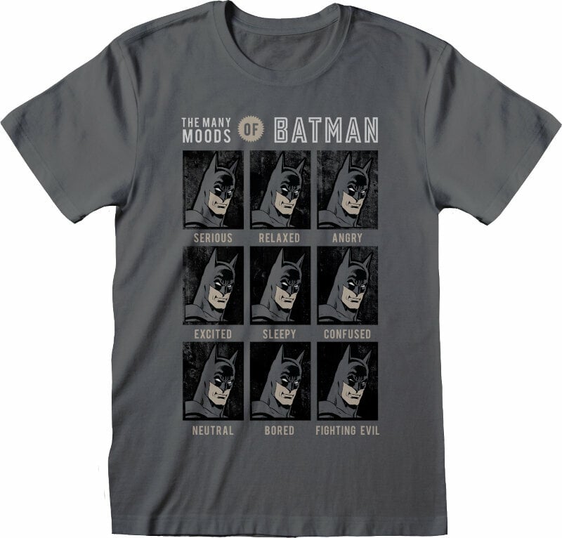 Tričko Batman Many Moods Of Batman Charcoal 2XL Tričko