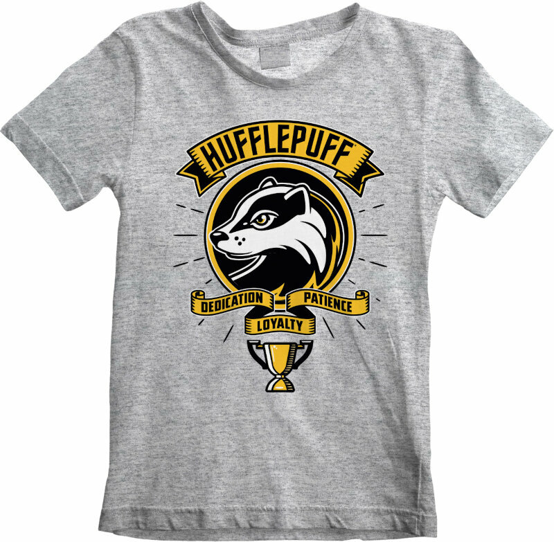 Tričko Harry Potter Comic Style Hufflepuff Heather Grey 7 - 8 rokov  Tričko